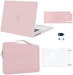 MOSISO Compatible with MacBook Pro 16 inch Case 2023 2022 2021 Release M2 A2780 A2485 M1 Pro/Max Chip Touch ID, Plastic Hard Case&Sleeve Bag&Keyboard Skin&Webcam Cover&Screen Protector, Rose Quartz