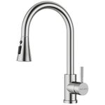 BLYLUND Brushed Nickel Kitchen Faucets with Pull Down Sprayer 3 Modes, Stainless Steel Modern Kitchen Sink Faucets High Arch Single Handle Faucet