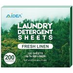 AIDEA Laundry Detergent Sheets, Fresh Scent-(200 Loads) 100 Sheets, Eco-Friendly Laundry Detergent, No Plastic Jug, Washer Sheets, Laundry Soap Sheets, Strips for Travel Home
