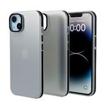 amazon basics Frosted Series | Sleek,Translucent Matte | Anti-Slip, Drop and Camera Protection| Back Case Cover for iPhone 14 6.1" - Translucent Black