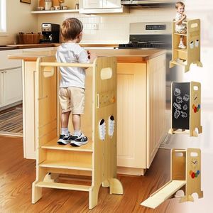 JUZBOT 4-in-1 Toddler Kitchen Stool Helper