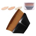 AUAUY Foundation Makeup Brush, Foundation Brush for Liquid Makeup, Kabuki Face Brush Multifunctional, for Flawless Powder, Blending Liquid or Cream Cosmetics with Portable Case (Black)