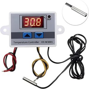 SP Electron XH-W3001 Digital Display Temperature Controller 220V 10A | LED Temperature Controller with Thermostat Control Switch Probe - White