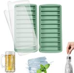 LessMo 2 Pack Ice Cube Tray, Easy Release Reusable Ice Cube, Silicone, with No-Spill Removable Lid, 10 Cavities, BPA Free, Ideal for Sports and Water Bottles, Whiskey,Cocktail