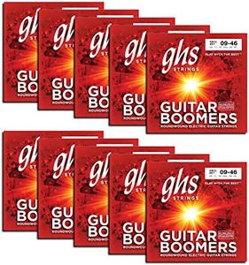 GHS Strings GHS Boomers Roundwound Electic Guitar Strings Custom Light GBCL 10 Pack (9-46)