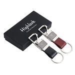 Highlark Premium & Exclusive Metal Keychain | Keychain For Home, Office, Car & Bike Etc | Compatible With All Vehicles | Heavy Duty Keyring For Men & Women (Pack Of 2), Black & Brown