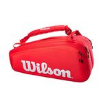 WILSON Adult Tennis Bag, Red/White, Holds up to 9 Rackets, Super Tour