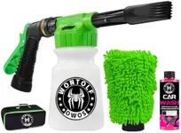 Wontolf Car Wash Foam Gun Foam Cannon with Car Wash Soap, Microfiber Car Wash Mitt, Storage Bag - Car Foam Sprayer Foam Blaster - Connects to Garden Hose - Car Wash Kit - Car Accessories for Men