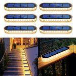 YiLaie Solar Deck Lights, Garden Solar Lights Solar Step Lights, 6 Pack IP68 Waterproof Auto On/Off Solar Lights Outdoor Garden Fence with 30 LED for Driveway Deck Pathway Stair Fence Decoration