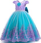 PURFEEL Girls Mermaid Princess Dress Kids Mermaid Costume Dress up for Ariel 4-5Years