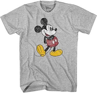 Disney Mickey Mouse Classic Distressed Standing Boys Youth T-Shirt, Heather, Medium