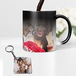 GiftsOnn Personalized Gift Custom Photo Quote Name Wish Ceramic Magic Mug Gift for Birthday Valentine's Day Birthday Girls Girlfriend Gift for Boyfriend -325 Ml,Black