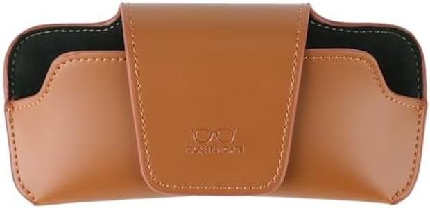 URIZZD Sunglass Holder for Car Visor, Car Sunglasses Holder Leather, Eyeglasses Holder Glasses Storage Case Visor Accessories (Brown)
