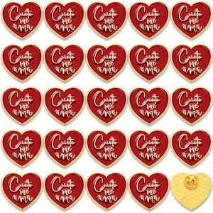 Tondiamo 50 Pcs Religious Jesus Pins Bulk Christian Favors Includes Jesus Loves You Sign Lapel Pin Brooches Heart Pins for Christmas Gift Church Sunday School(Spanish Style)