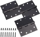Black Heavy Duty Commercial Door Hinge with Silent Steel Plain Bearing, 4.5 inch X 4.5 inch, Thickness 3 mm Stainless Steel，Super Bearing Capacity（3 Pack）