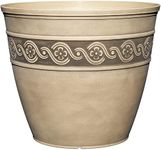 Classic Home and Garden Corinthian Resin Flower Pot Planter, Concrete Grey, 10"