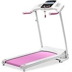 Best Choice Products 5 Speed Treadmill w/Water Bottle Holder, Media Shelf (Pink)