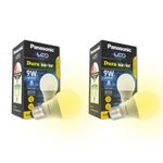 Panasonic 9 Watt LED Bulb, E27 Base 9W Bulb Light for Home, 25000+ BH with 1 Year Warranty, 3000K Warm White Bulb (Pack of 2)