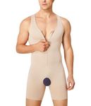 TAILONG Mens Bodysuit Shapewear for Tummy Control Gynecomastia Compression Shirts Full Body Shapewear Fajas Para Hombres, Beige, 3X-Large -4X-Large