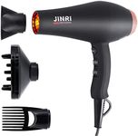 Infrared Hair Dryer, Professional Salon Negative Ionic Blow Dryers for Fast Drying, Pro Ion Quiet Hairdryer with Diffuser & Concentrator & Comb Black Gold