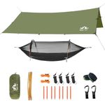 Night Cat Camping Hammock Tent - 1 Person Hammock with Mosquito Net and Rain Fly Tarp Waterproof Lightweight 440lbs