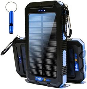 Solar Charger Power Bank 20000mAh, Portable Solar Pone Charger with Compass,Carabiner, Whistle,Flashlights,Solar Panel Charger,Camping Gear Accessory (Blue)