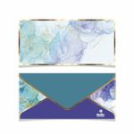 VESTTA-ELEGANCE REDEFINED Gift Envelopes, Ink Abstract Design, Matt Finish with Gold Gilding, 7.5 (L) x 3.5 (B) Inches, Invitation for Wedding, Diwali, Christmas, Birthdays (10)