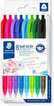 STAEDTLER 4230 MC8 Retractable Rainbow Ballpoint Pen - Assorted Colours (Pack of 8)