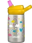 CamelBak eddy+ Kids Water Bottle with Straw, Insulated Stainless Steel - Leak-Proof when Closed, 12oz, Rainbow Love