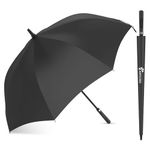 ANYCHO 280T High-Density Fabric Big Umbrella for Men and Women, 54 Inches Auto Open Golf Umbrella - Superior Waterproofing, Windproof Design, Large Size for 2-3 People (Pure Black)