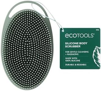 EcoTools Silicone Body Scrubber, for Gentle Cleansing & Exfoliating, 2-in-1 Silicone Scrubber & Body Massager, Hygienic & Durable Bath Accessory, Eco Friendly, Vegan, & Cruelty Free, 1 Count