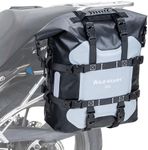 WILD HEART Motorcycle side bag stainless steel suspension waterproof bag Saddlebags 20L/25L waterproof Pianner Bag wear-resistant general-purpose Bike accessories (Grey, 25L, One Pack)