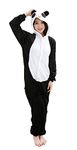 Très Chic Mailanda Panda Cosplay Pajamas Adult Unisex Onesies Animal Sleepwear Halloween Costume Black-white