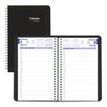 Blueline® 2025 Essential Daily Planner, Appointment Book, 12 Months, January to December, Spiral Binding, 8" x 5", Black, Bilingual (C2504.81BT-25)