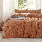 Bedsure Striped Tufted Duvet Cover King Size - Shabby Chic Duvet Cover Set, 3pcs All-Season Boho Bedding Set for All Seasons, Includes 1 King Duvet Cover & 2 Pillowcases(Pumpkin, King, 104"x90")