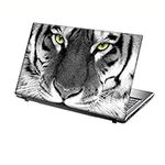 TaylorHe 15.6 inch 15 inch Laptop Skin Vinyl Decal with Colorful Patterns and Leather Effect Laminate MADE IN England Tiger Face