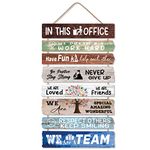 CHDITB Inspirational Quote Never Give UP Wall Decor,(Set of 8,29.4X5.9CM) Motivational Quotes Office Rules Wall Art,Rustic Motivational hanging plaque sign Decor For Office