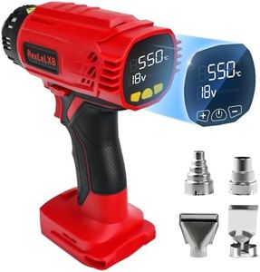 Cordless Display Heat Gun for Milwaukee 18 V Li-ion Battery, 400 W 1022 °F (550 ℃) Heat Gun with Overload Protection, 4 Nozzle Attachments for Welding, Crafts, Pipe Bending (Without Battery)