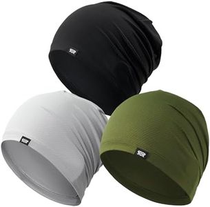 QINGLONGLIN 3Pcs Cooling Skull Cap for Men Women-Lightweight Breathable Beanie Hat, Thin Quick Dry Running Cap for Cycling