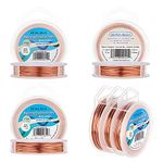 BENECREAT 3 Rolls Jewelry Wire 18 Guage/20 Gauge/22 Gauge Tarnish Resistant Bare Copper Wire for Beading Ring Making and Other Jewelry Crafts