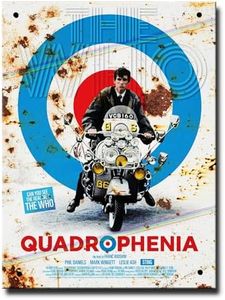 Quadrophenia The Movie Classic Film - Póster de metal con The Who, Vespa Mod regalo para hombre, cueva, scooter, recuerdos, obras de arte Union Jack, colores