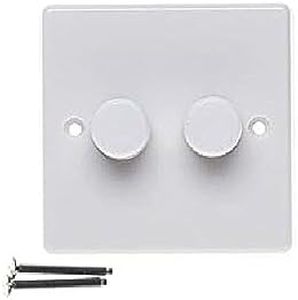 Varilight JQP252W V-Pro White 2 Gang LED Trailing Edge Dimmer Switch 1 or 2 Way