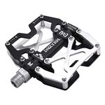 MZYRH Mountain Bike Pedals, Ultra Strong Colorful CNC Machined 9/16" Cycling Sealed 3 Bearing Pedals (Silvery Black)