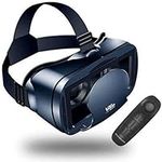 VR SHINECON VR Headset 3D VR Glasses VR Goggles with Remote Controller -Compatible for Samsung Galaxy, Huawei, Google, Moto & All Android Smartphone 5,0-7,0inches & Adjustable Eye Care System（Black