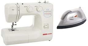 USHA Janome Allure Automatic Zig-Zag Sewing Machine And Get Usha Dry Iron (1602) 1000W, White