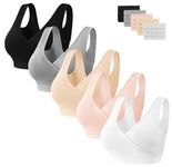 habibee Nursing Bra for Breastfeeding Sleep Maternity Bra for Pregnancy Comfort Wireless Bralette with Bra Extenders