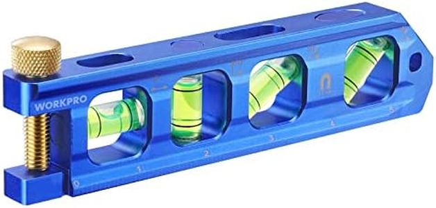 WORKPRO Conduit Bending Level, Magnetic Torpedo Level, Pipe Level, Bubble Vials for 0°/90°/30°/45° Measurements, Aluminum Alloy Construction, 6.3-inch, Cobalt Blue