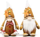 Christmas Gingerbread Man Gnomes Plush Couple - Xmas Gingerbread Gnomes Elf Tomte Ornaments Doll Set - Christmas Decorations - Xmas Decorations for Home Indoor - Christmas Gingerbread Man Decorations