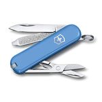 Victorinox Classic SD Swiss Army Knife, Small, Multi Tool, 7 Functions, Scissors, Nail File, Light Blue