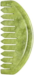 TEONEI Jade Head Comb Massage,Natural Jade Stone Head Therapy Massage Comb,Jade Hair Comb Scalp Massager Comb Scalp Care Massage Tool (3.14X1.57X0.16inch)